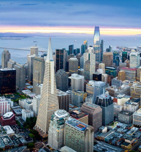 The city of San Francisco vs. topography Background Image