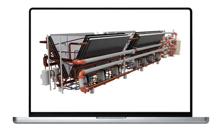 Industrial machinery design in Inventor.