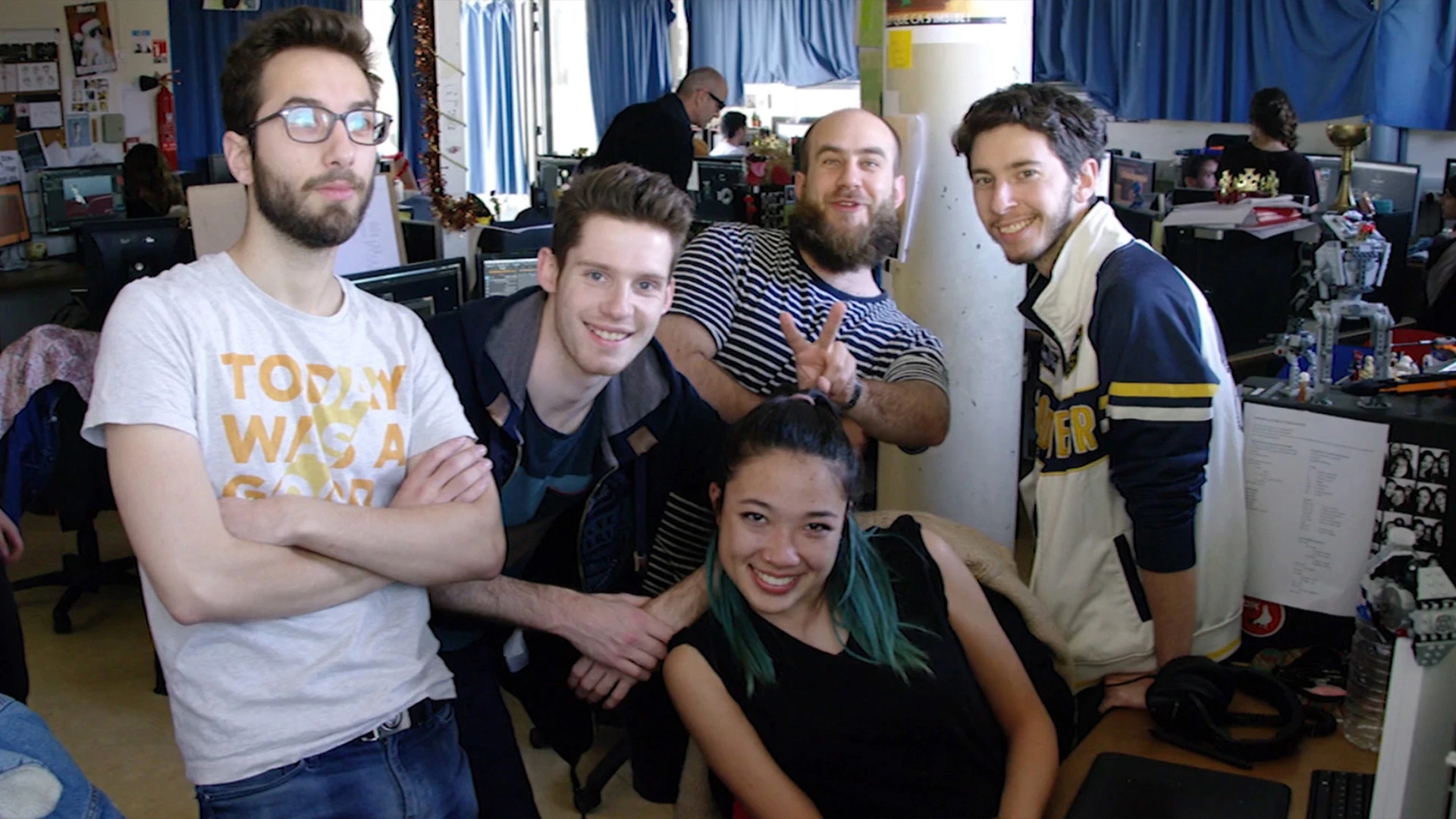 students posing