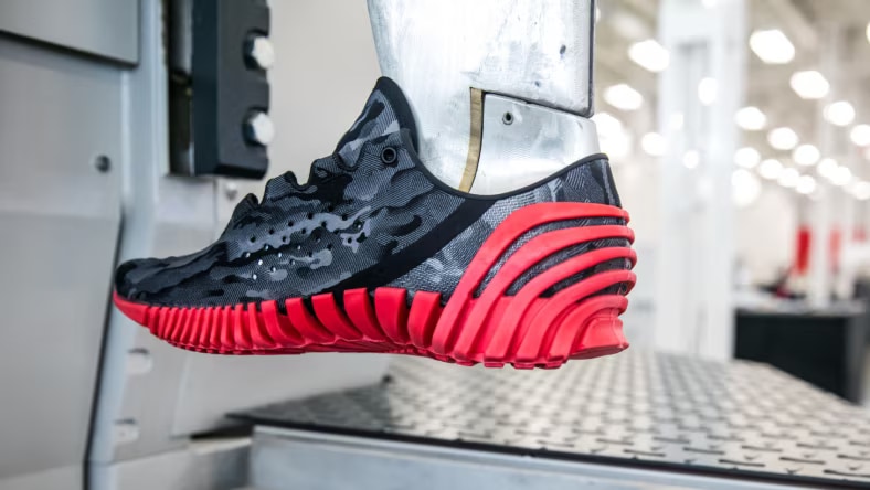 Under Armour shoe being manufactured