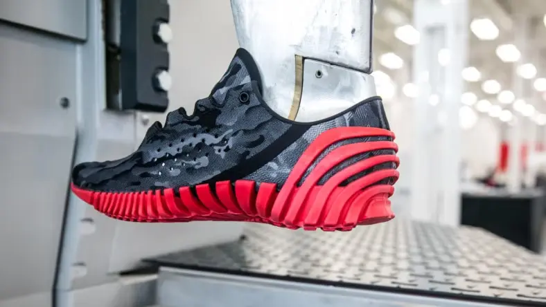 Under Armour shoe being manufactured