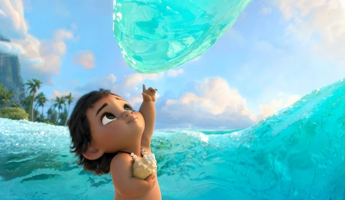 Moana in the ocean