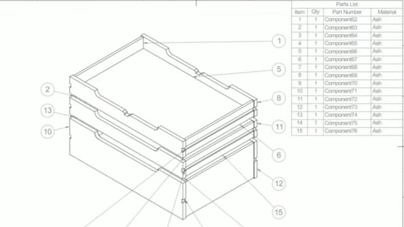 Shop drawing generated from a Fusion model