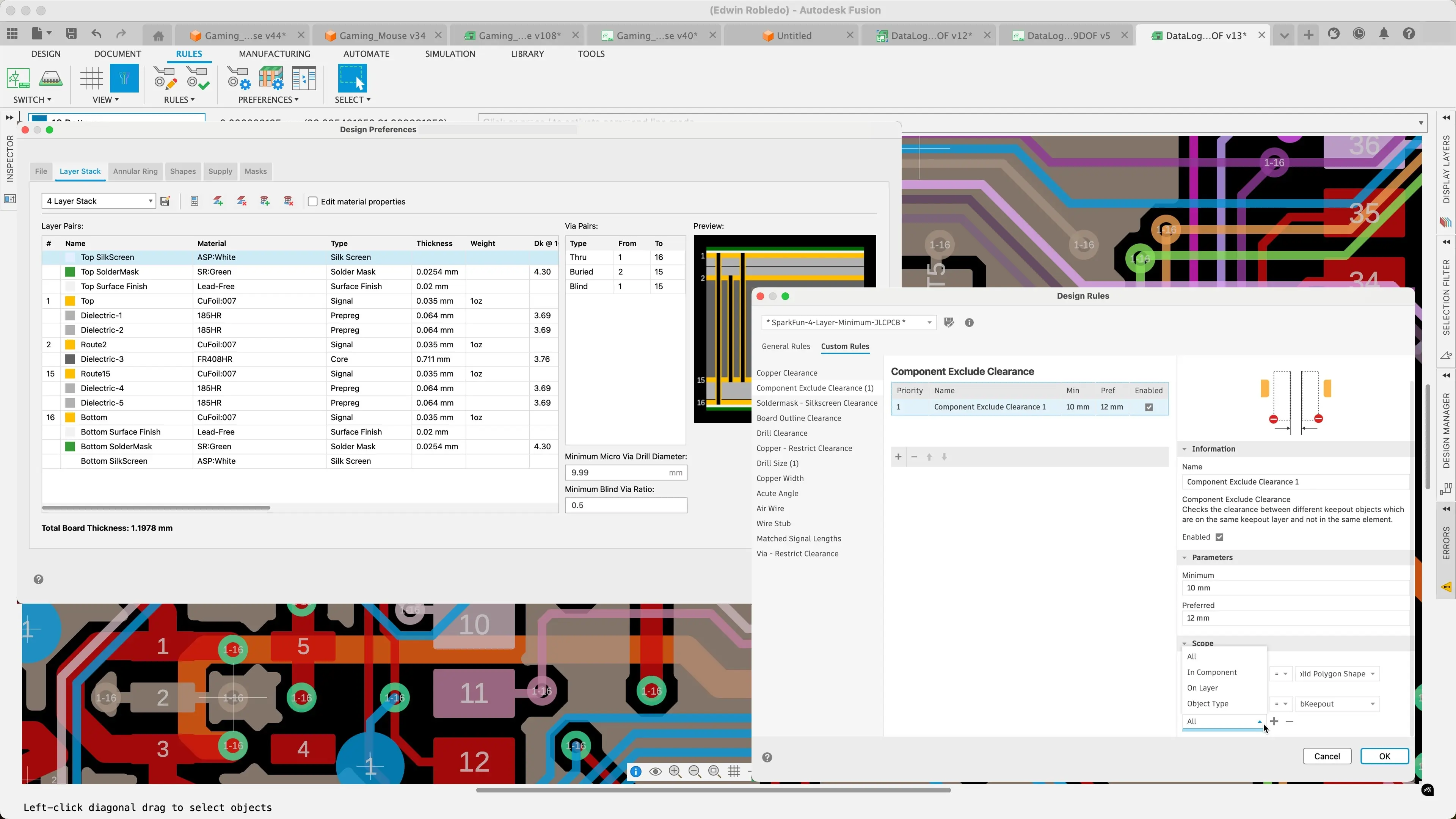 Design rule checking in Autodesk Fusion