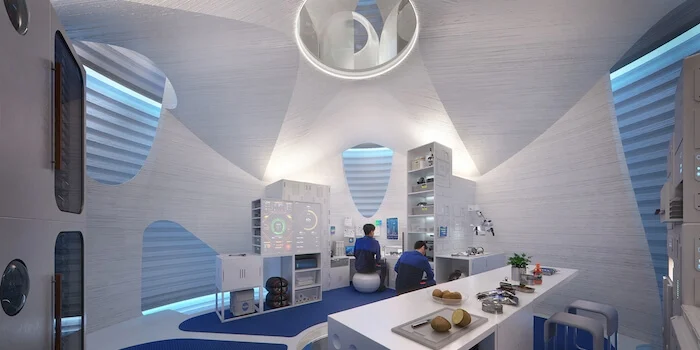 Rendering of a possible office space in the Marsha habitat on Mars