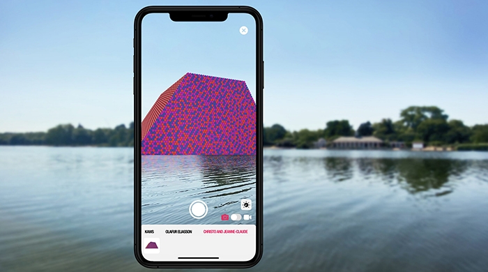 An example or more ar art, the Christo and Jeanne-Claude, still for The London Mastaba AR