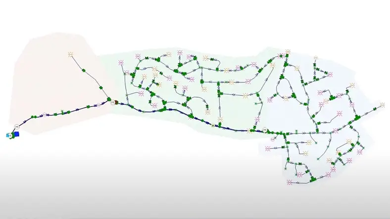 Map view within InfoWorks WS Pro user interface