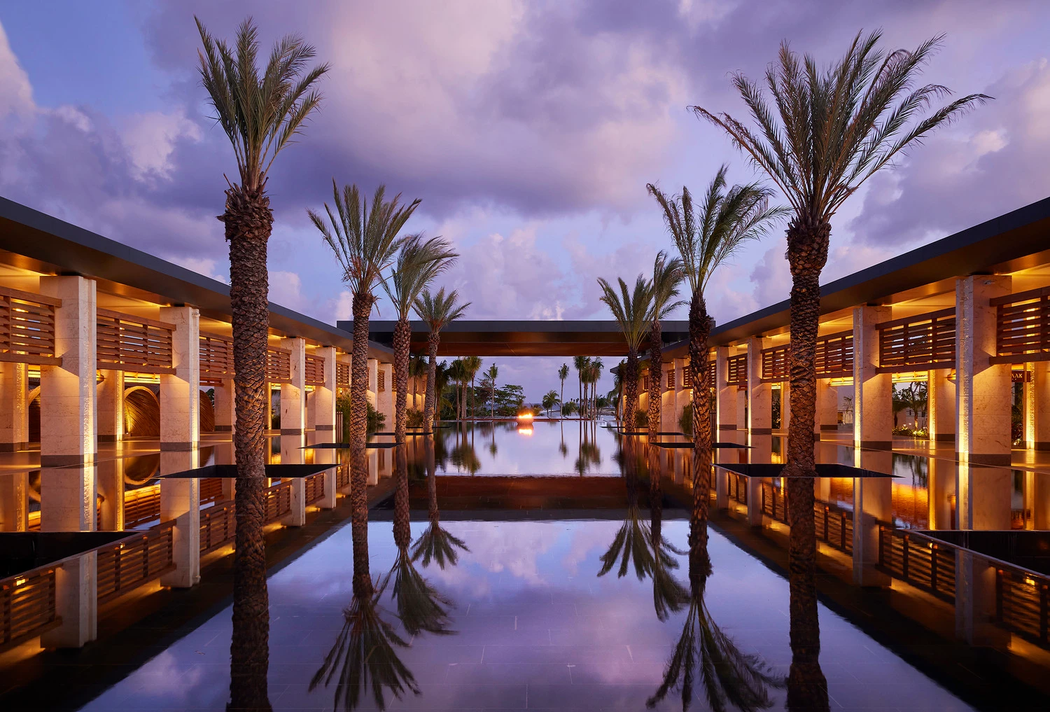 Front view of hotel development