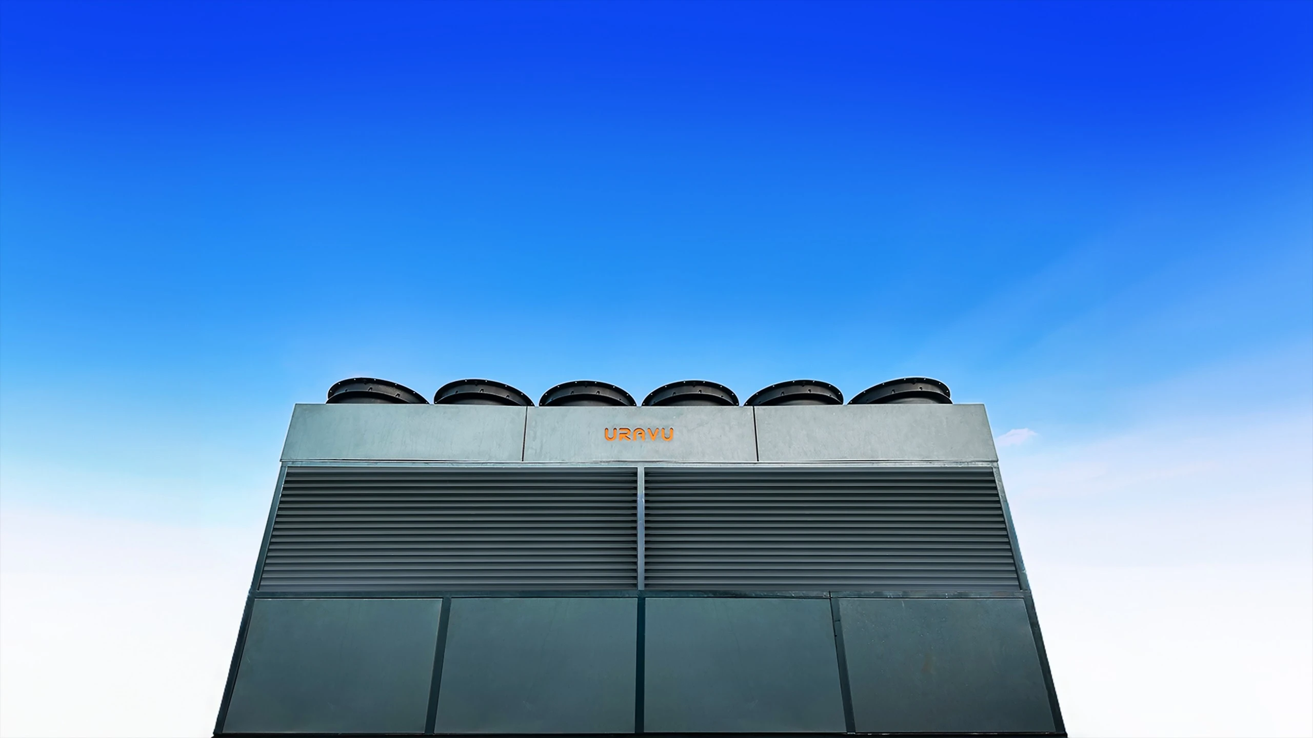 Uravu Labs’ atmospheric water generation unit showing the industrial system housing and ventilation fans.