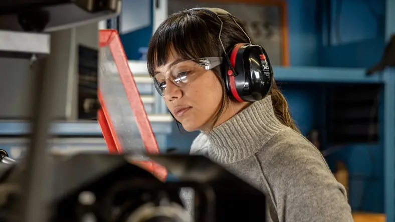female engineer looking at project