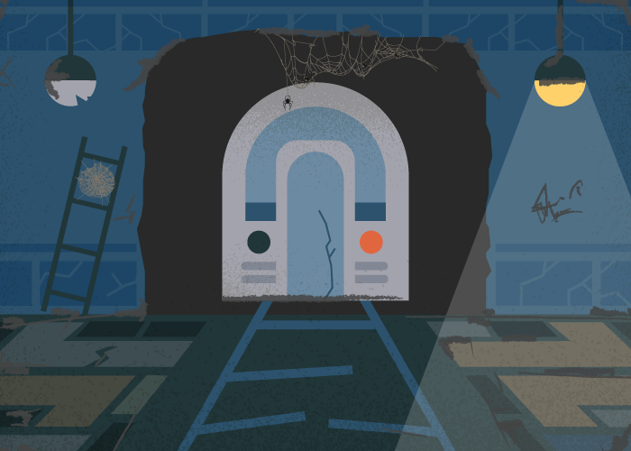 Illustration of a rundown subway system aging infrastructure