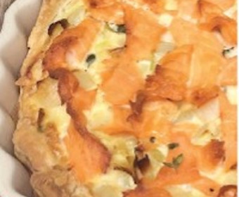 Smoked Salmon, Leek & Caper Tart with Almond Milk Filling