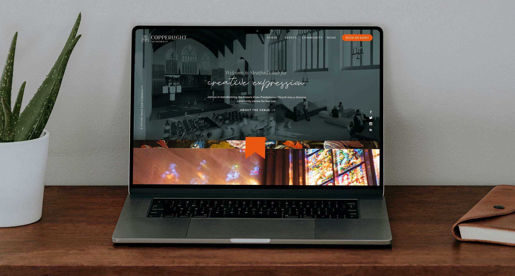 Viewing website hero on laptop