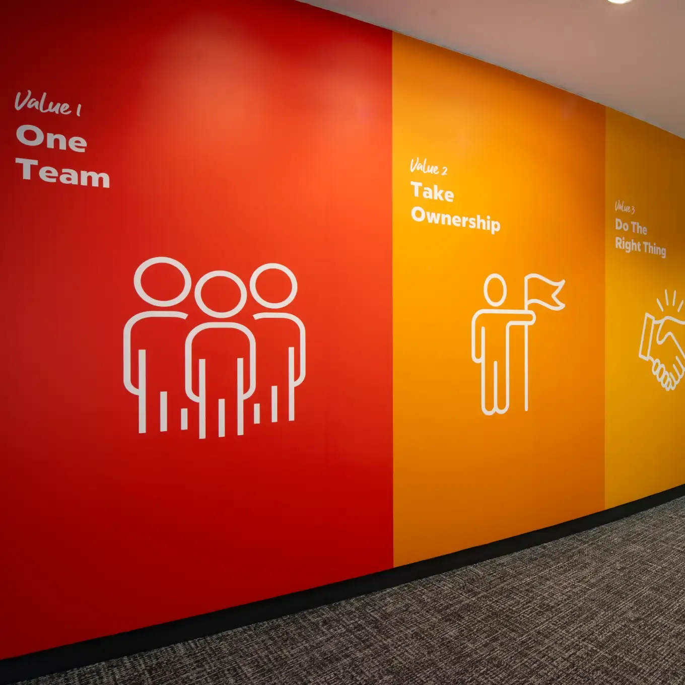 Office walls team branding