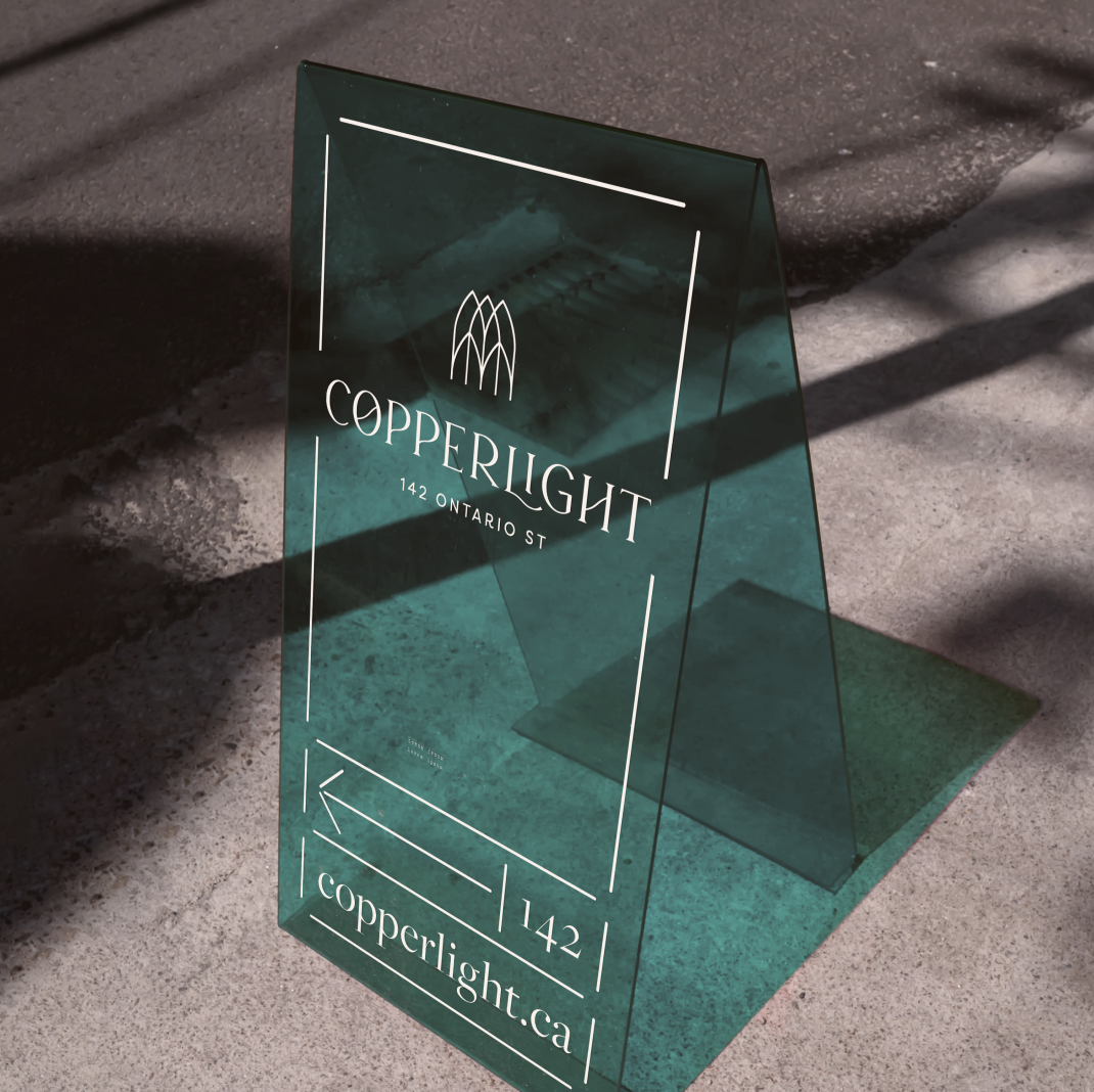 Copperlight street sign with copperlight.ca