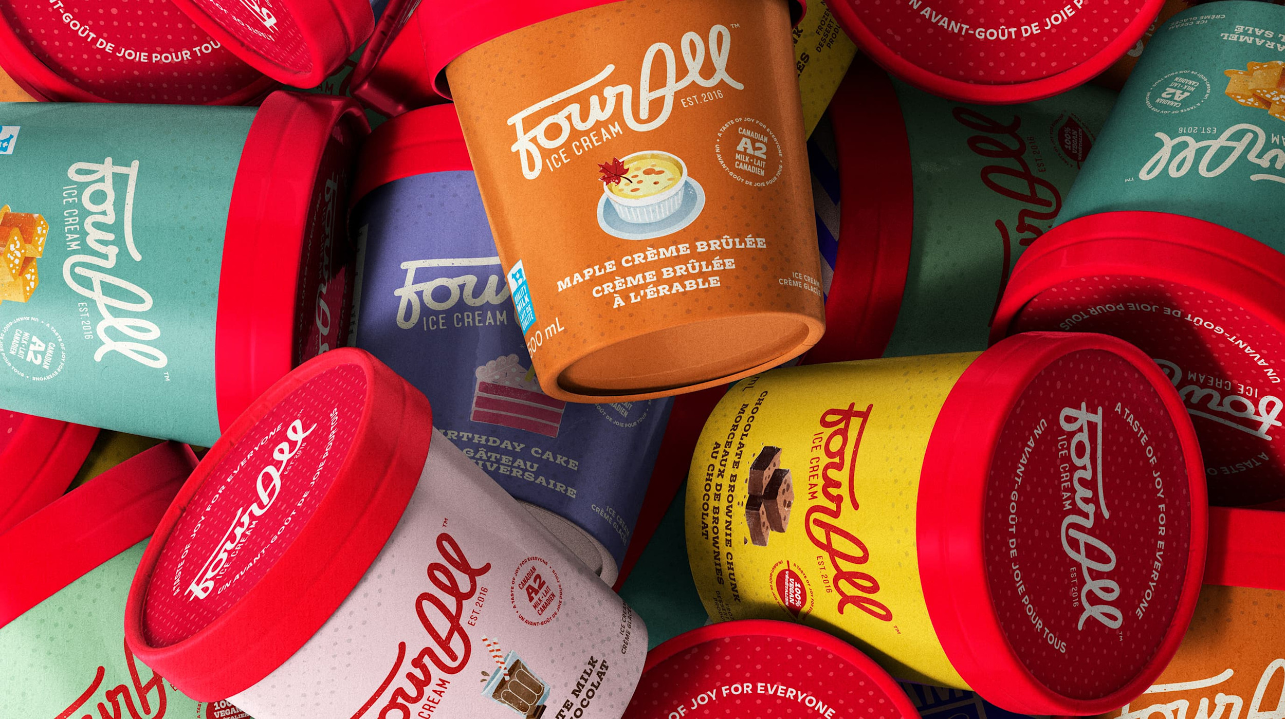 Pile of ice cream containers