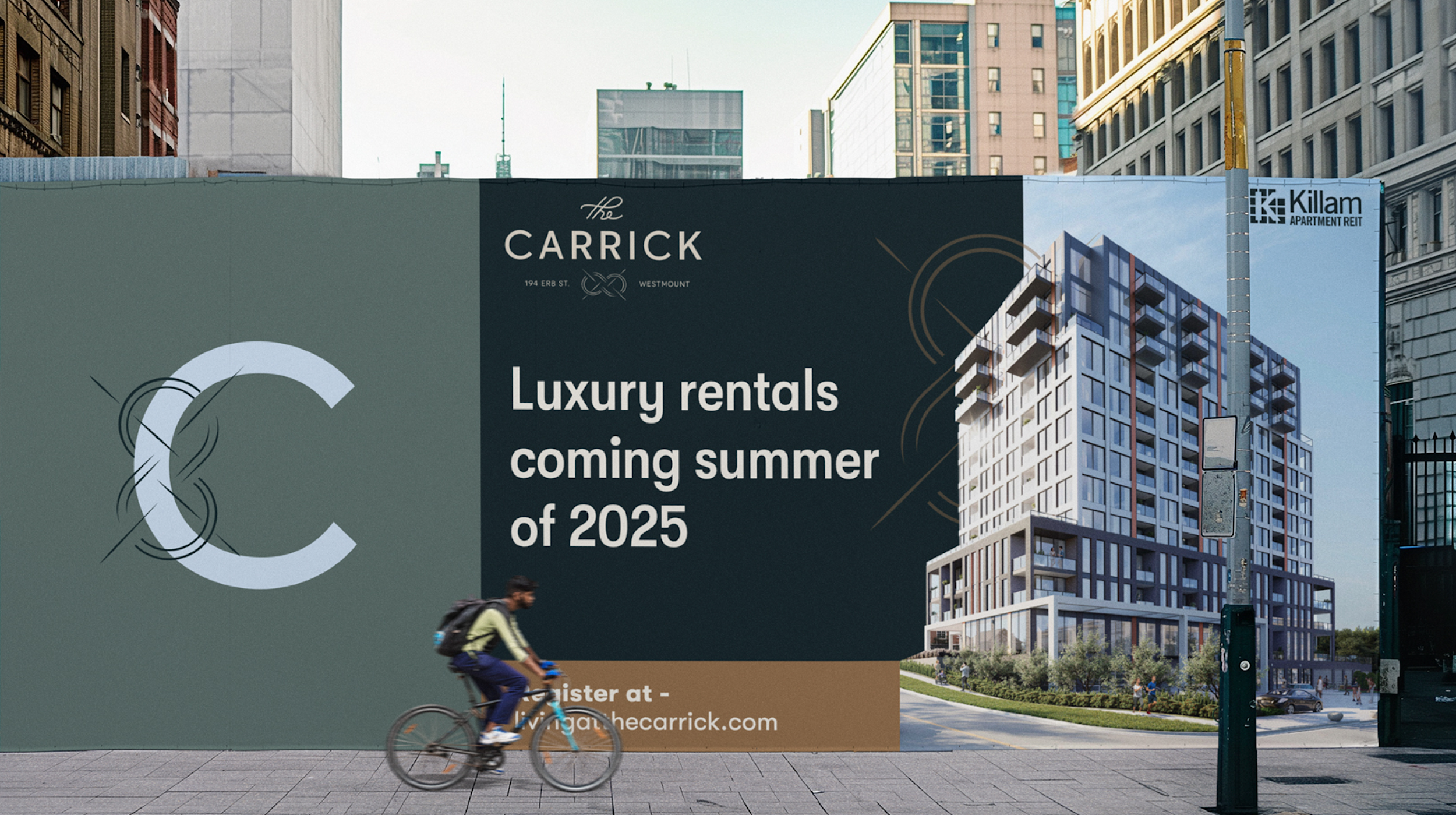 Street hoarding, Luxury rentals coming summer of 2025