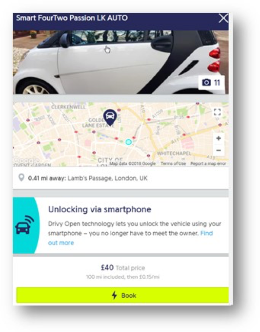 Drivy - book and unlock the vehicle with your smartphone