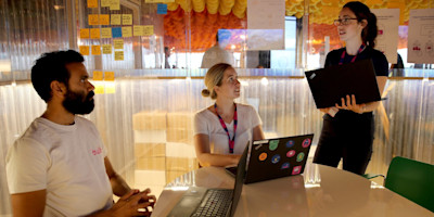 Bulb employees in a meeting