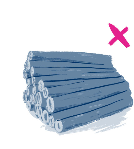 Illustration of a big pile of logs