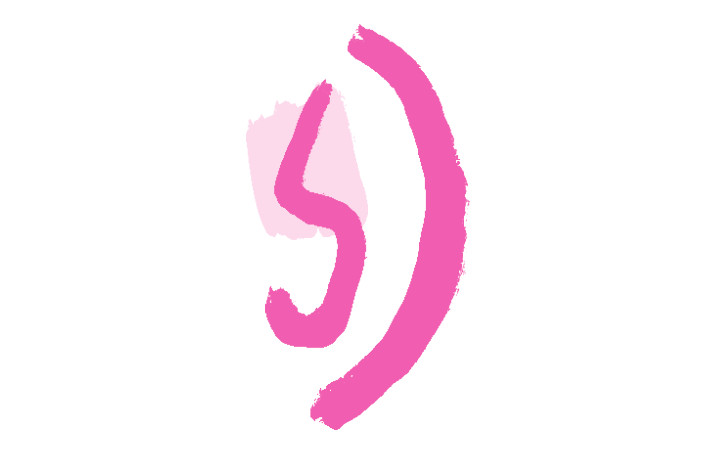 An illustration of a person's head, highlighting their ear