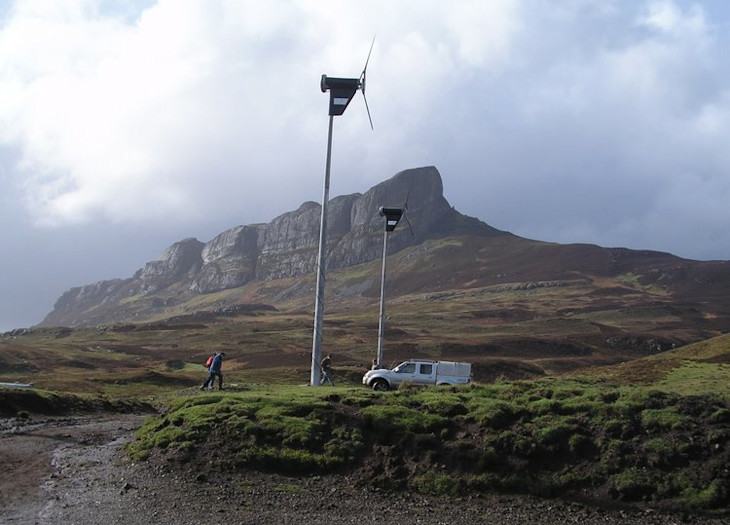 Islanders on Eigg tend to the wind turbines