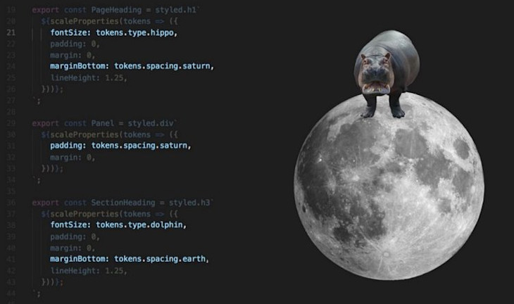 Image of a hippo on the moon