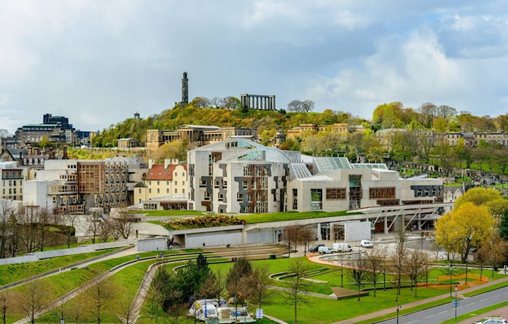 Scottish parliament's green roof and gardens