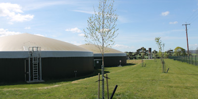 A photo of a green gas production site