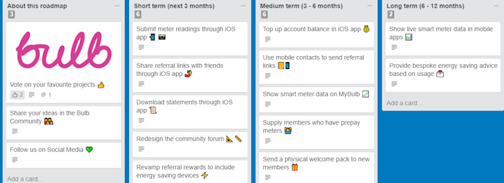 A picture of Bulb's Open Roadmap