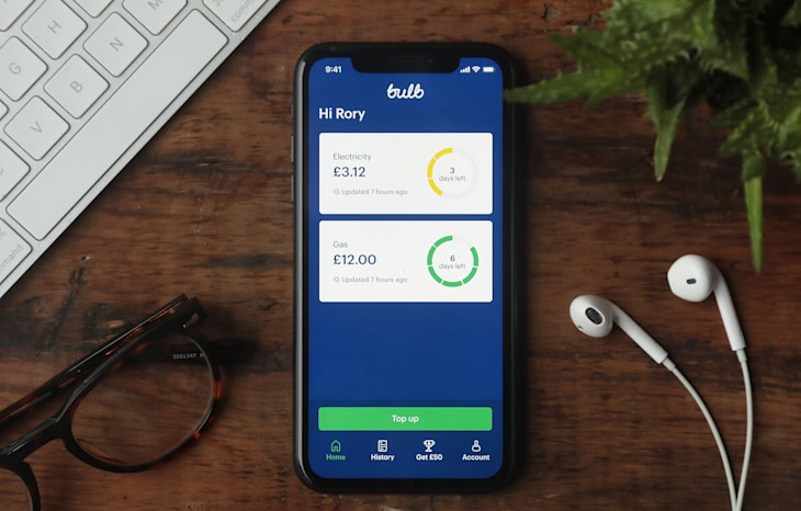 A picture of the Bulb Smart Pay As You Go app