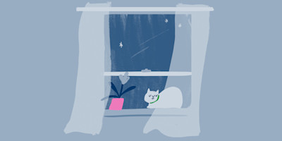 A cat sat by an open window, enjoying the fresh breeze.