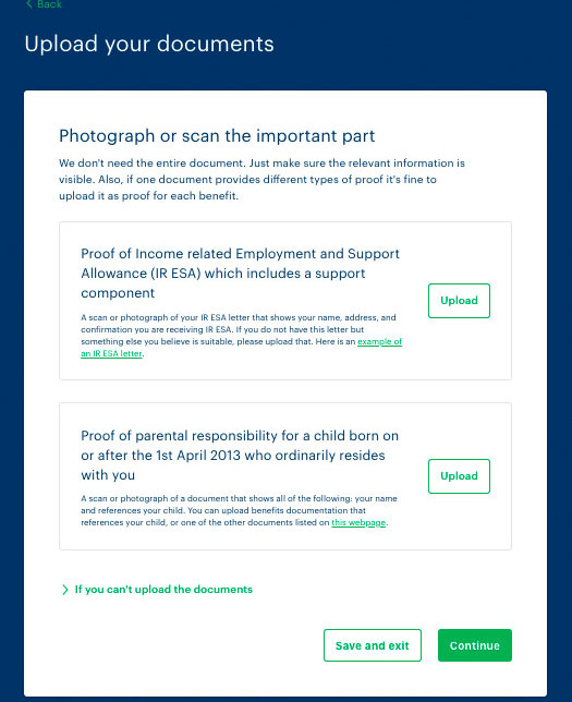 An image of the Warm Home Discount application process