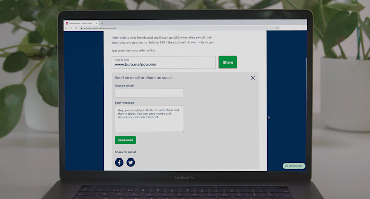 Refer a friend in Bulb Account