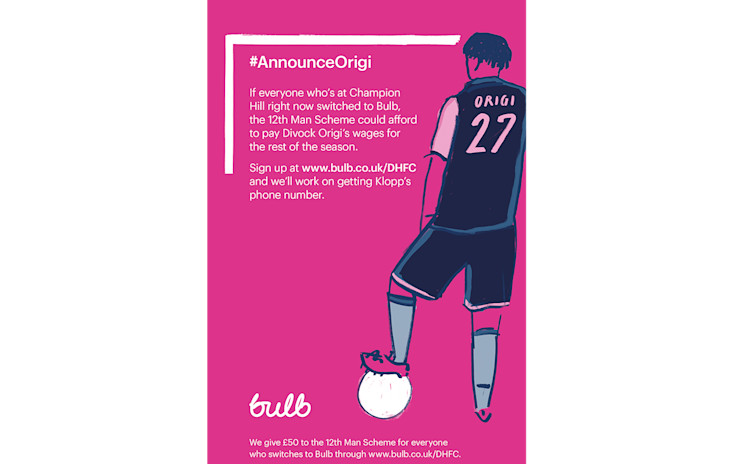 A Bulb ad taken from the Dulwich Hamlet matchday programme.