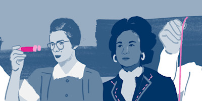 Illustration of four female pioneers of energy
