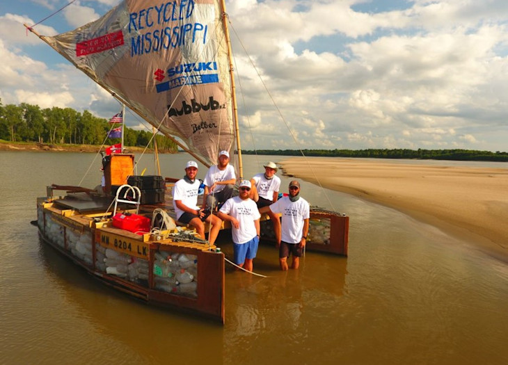 Dan Cullum and his friends on a boat.