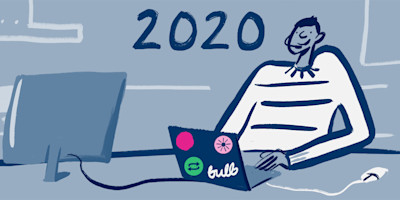 An illustration of a Bulb Team member working away