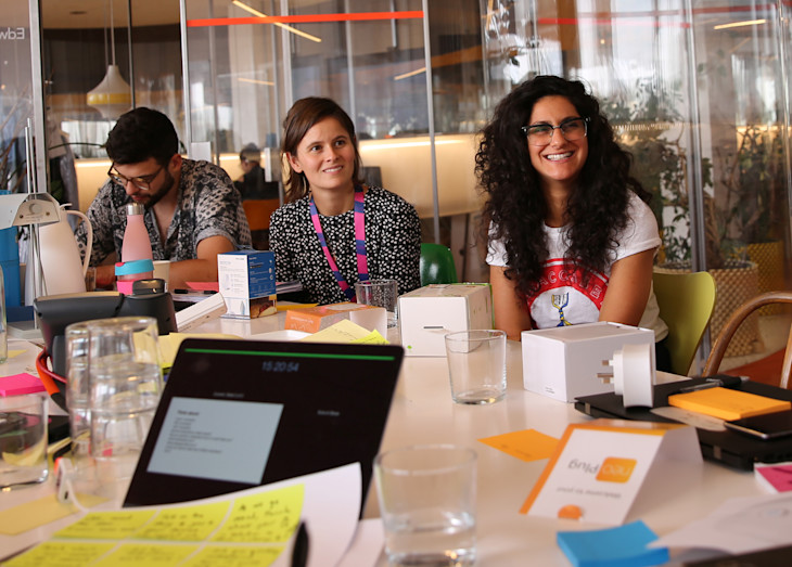 A picture of team Bulb testing smart plugs