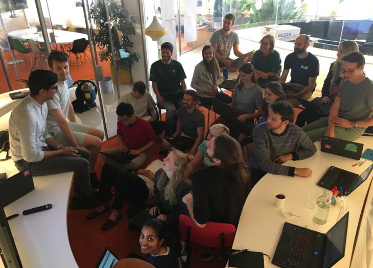 The data science team giving a talk at Bulb HQ