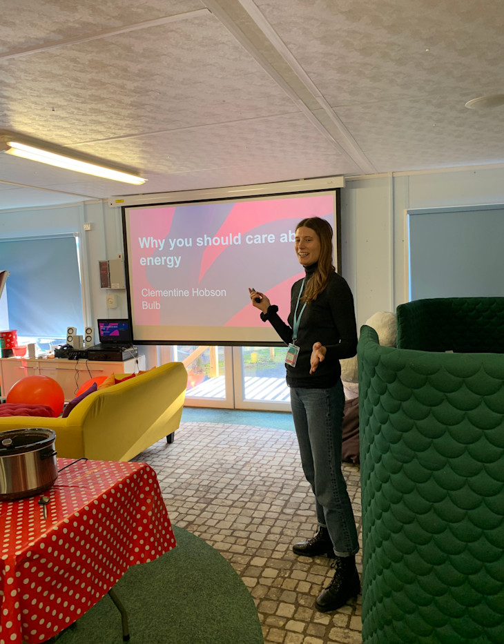 Bulb's head of brand presenting