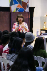 Pastor Cristina Sosso speaking during the 2019 Prophetic Conference in General Santos City, held at Christ Fellowship Church International in the Philippines.