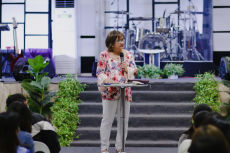Cristina Sosso speaking onstage during the Prophetic Conference at CCFI-Gensan