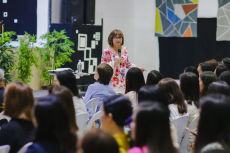 Cristina Sosso speaking at CCFI-Gensan in General Santos City