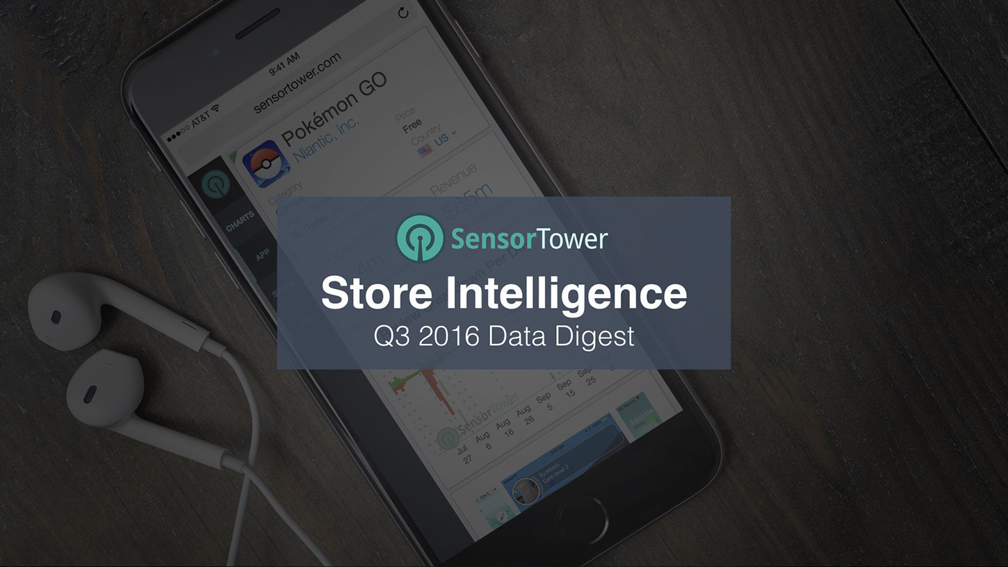 Cover of Sensor Tower's Q3 2016 Data Digest