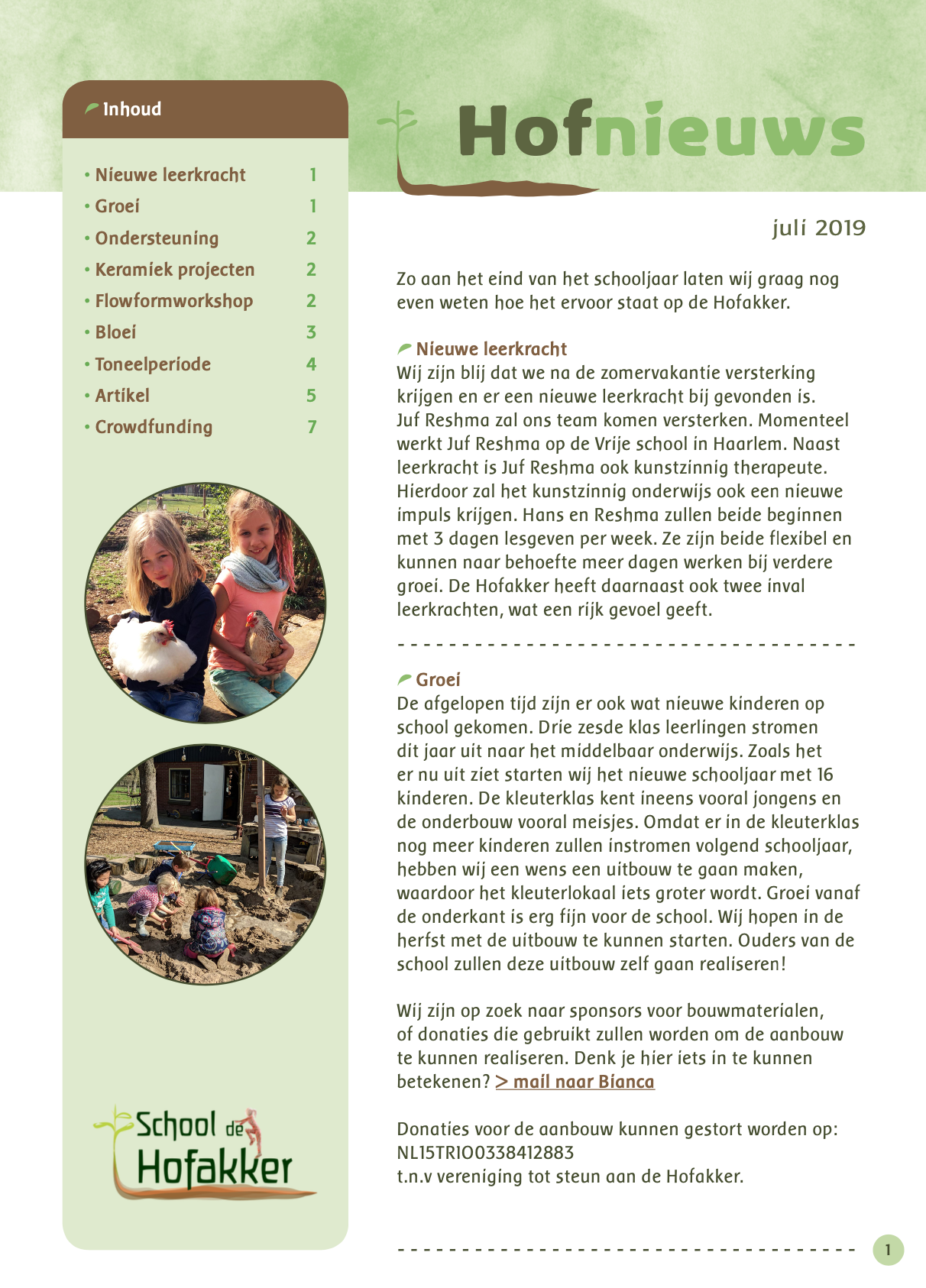 Hofnieuws juli 2019