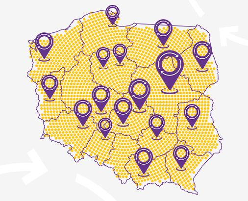 Mapa zasięgu dostaw Catering