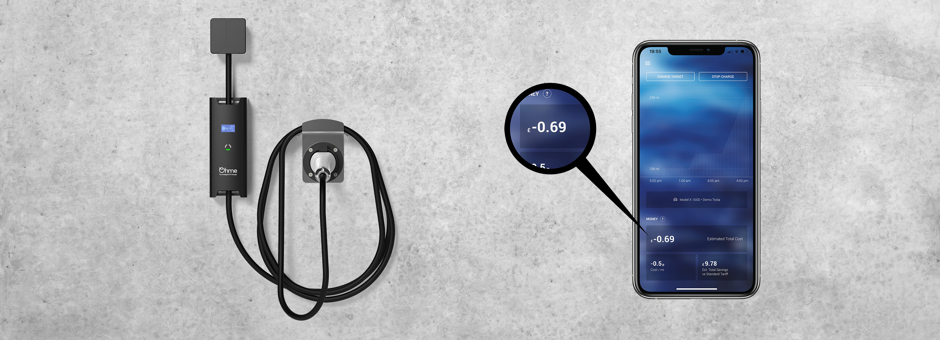 Ohme intelligent wall charger and app