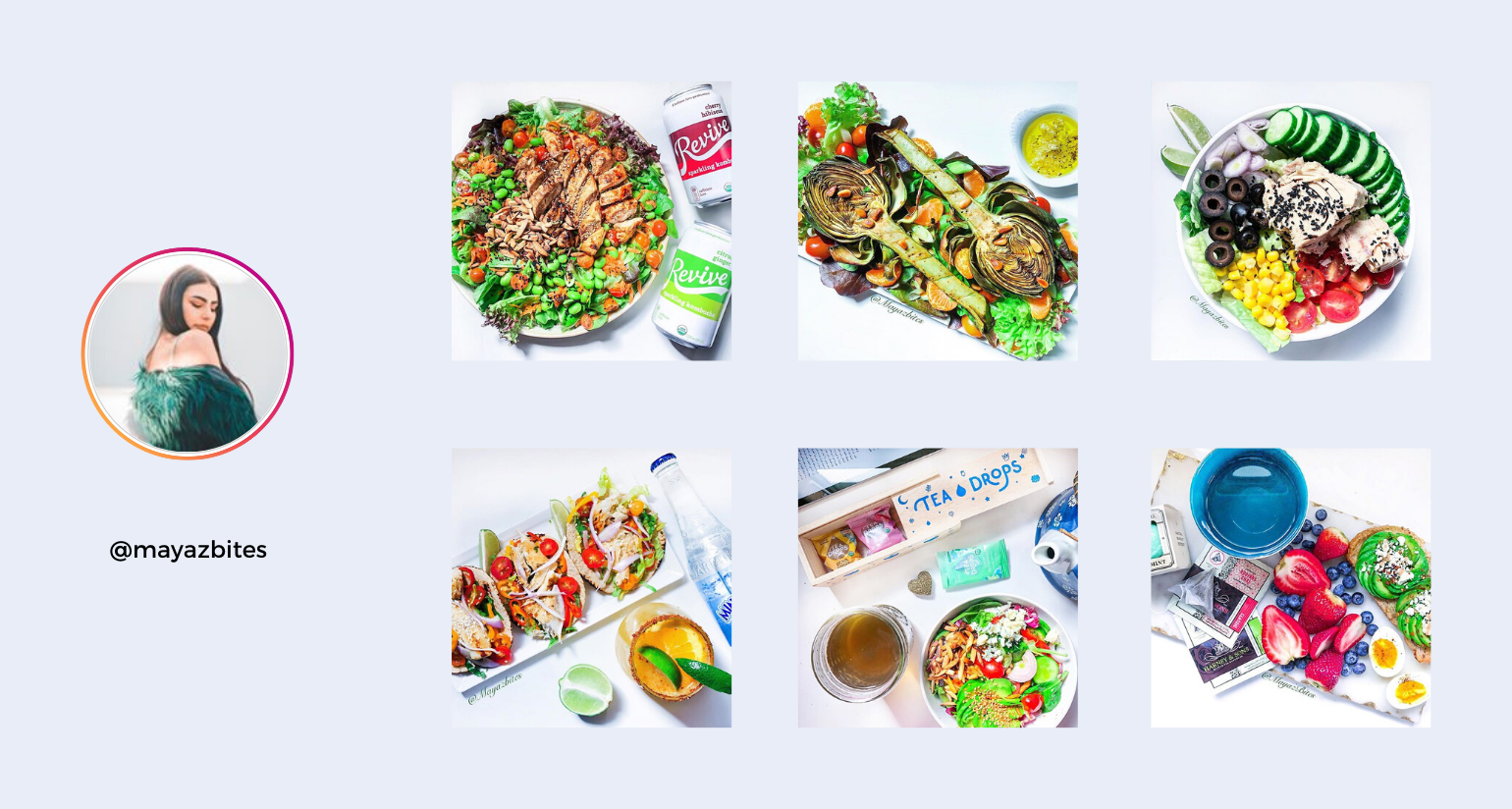 Example of food influencer @mayazbites