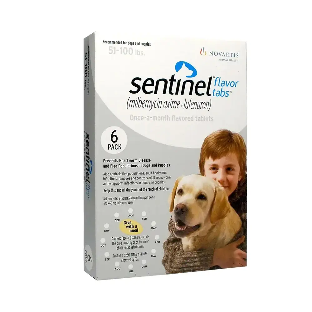Sentinel® Flavor Tabs® for Dogs 51-100 lbs (White), 6 count